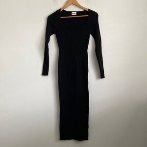 Princess Polly Black Long Sleeve Dress Small Medium